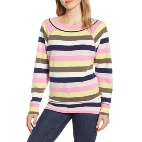 caslon • dolman sleeve tee in multi stripe - Picture 1 of 8